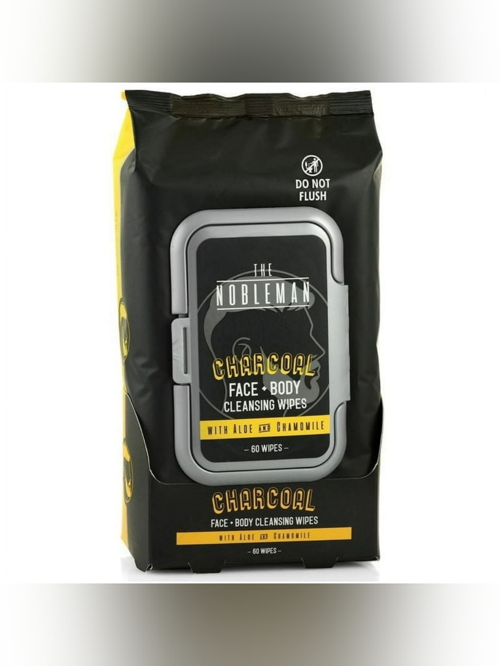 The Nobleman Charcoal Face and Body Wipes- 60 ct